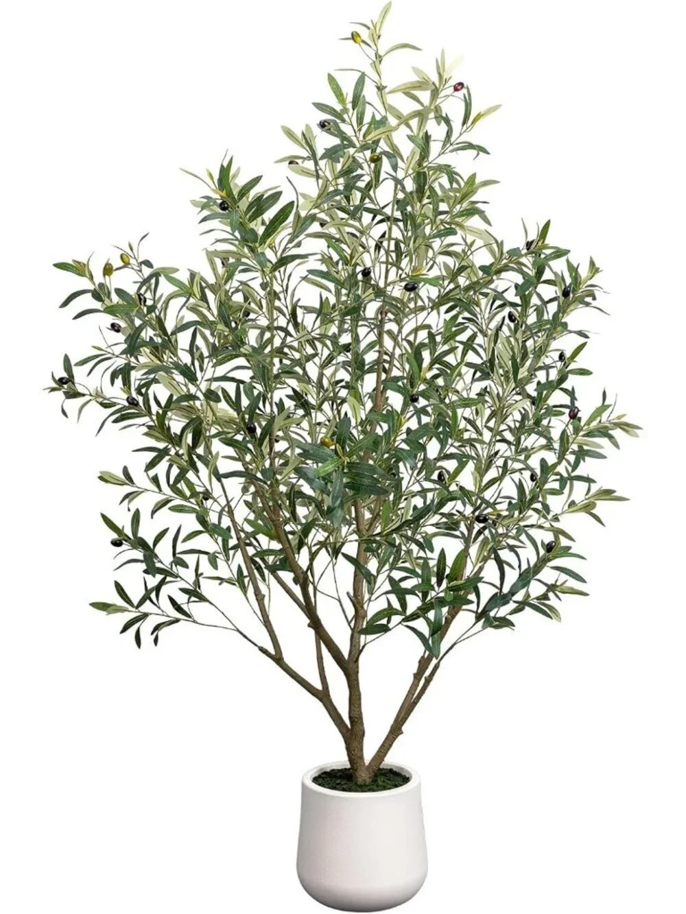 Artificial Olive Tree 5FT Tall Faux Olive Trees Indoor with White Planter Large